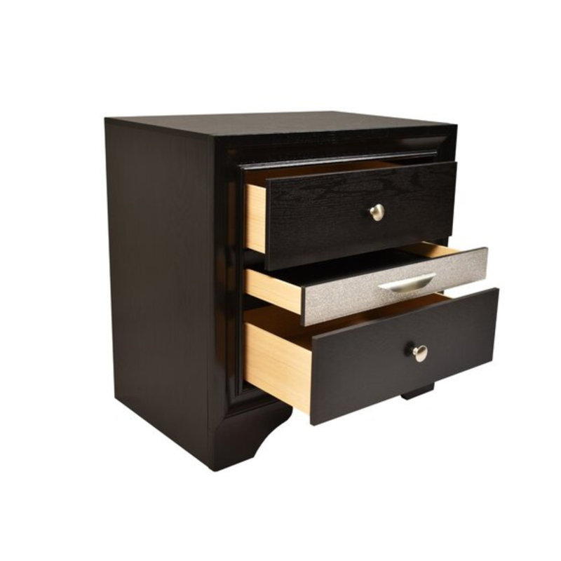 Ensemble de chambre à coucher 5 pièces Smartt, Très grand, Noir