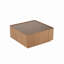 Table basse carrée en bois moderne avec plateau en verre, tiroirs de rangement et finition noyer pour le salon et le bureau | Idée de cadeau