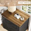 Table de chevet Farmhouse, grande table de bout avec 2 tiroirs, commode de table d'appoint, table de chevet pour chambre à coucher, salon-1003264207