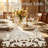 Light Beige Lace Table Runner with Elegant Cutwork Embroidery for Dining Table and Christmas Decor