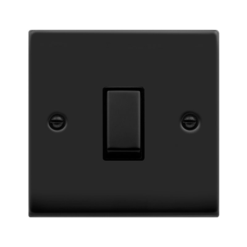 Matt Black 10A 1 Gang Intermediate Ingot Light Switch