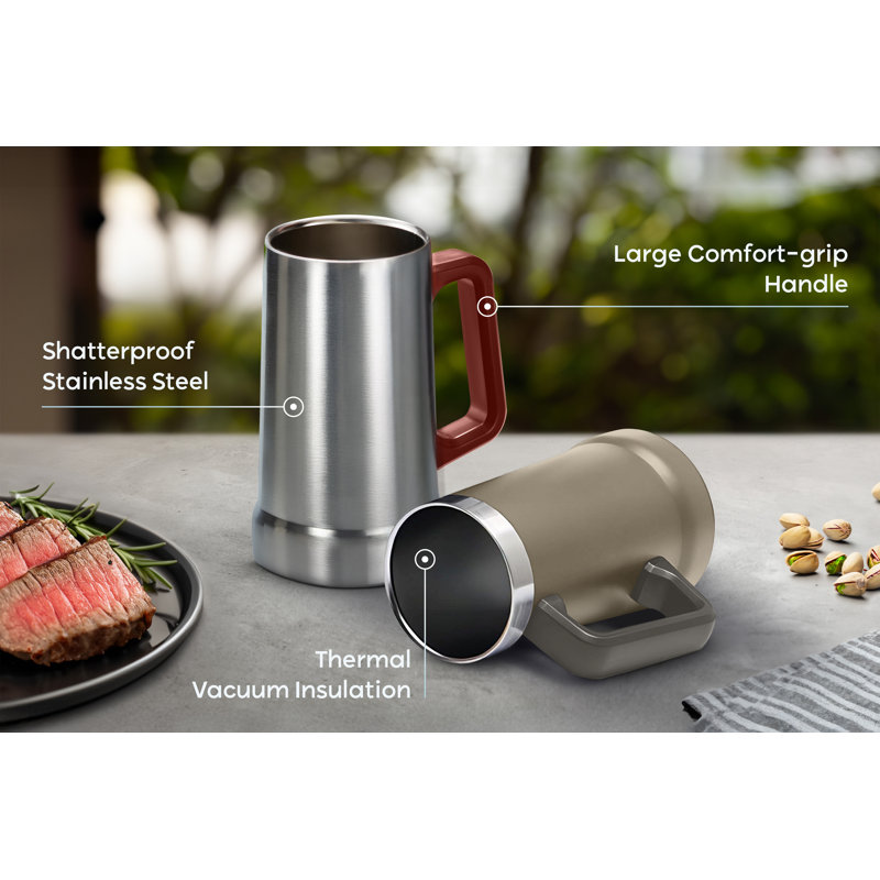 Tasse de camping en acier inoxydable , Beige