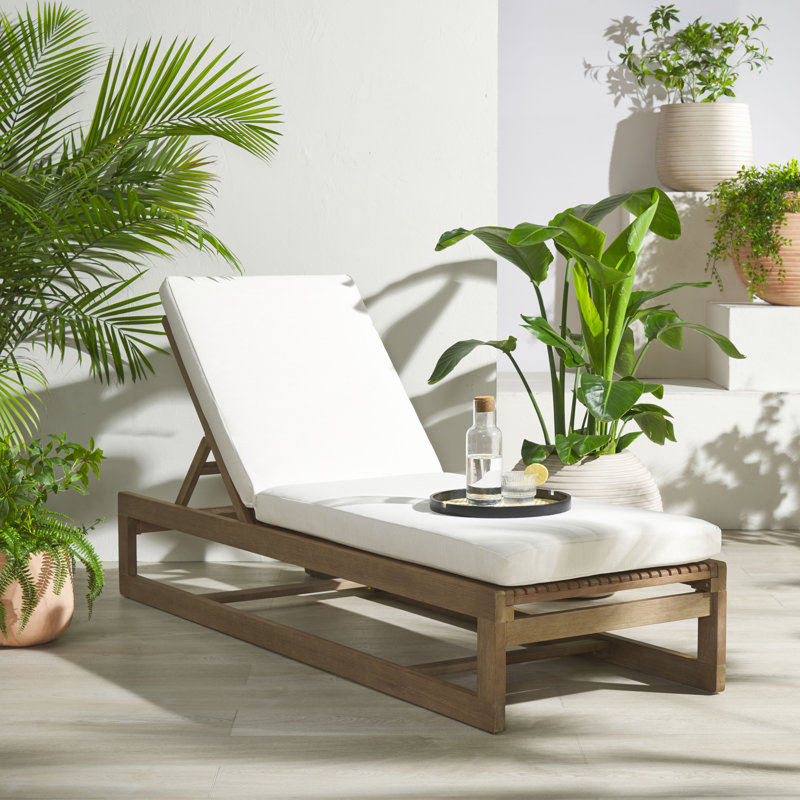 Landen Eucalyptus Outdoor Chaise Lounge