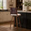 Tabouret de bar d'intérieur rembourré avec structure en métal, ensemble de 2
