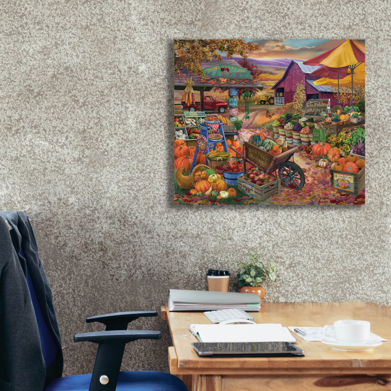 «Harvest Market» par Bigelow, illustrations sur toile, H 26 po x l 30 po x P 1,5 po