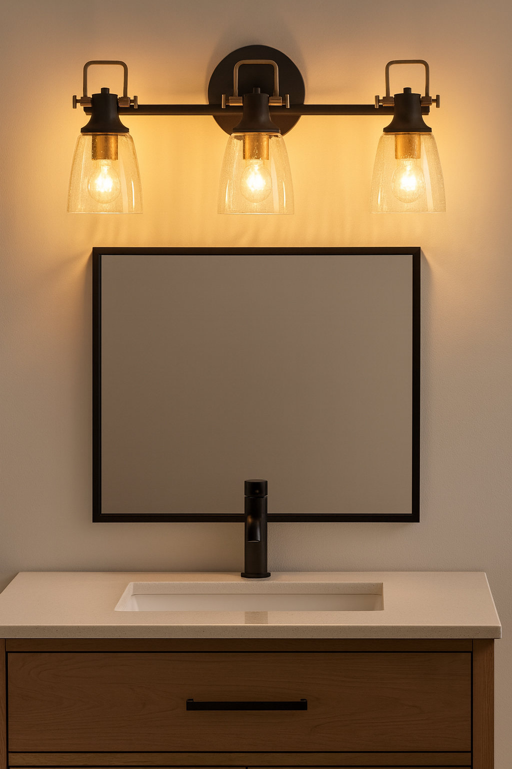 Hinkley Easton 3-Light Vanity Light, Black/Gold