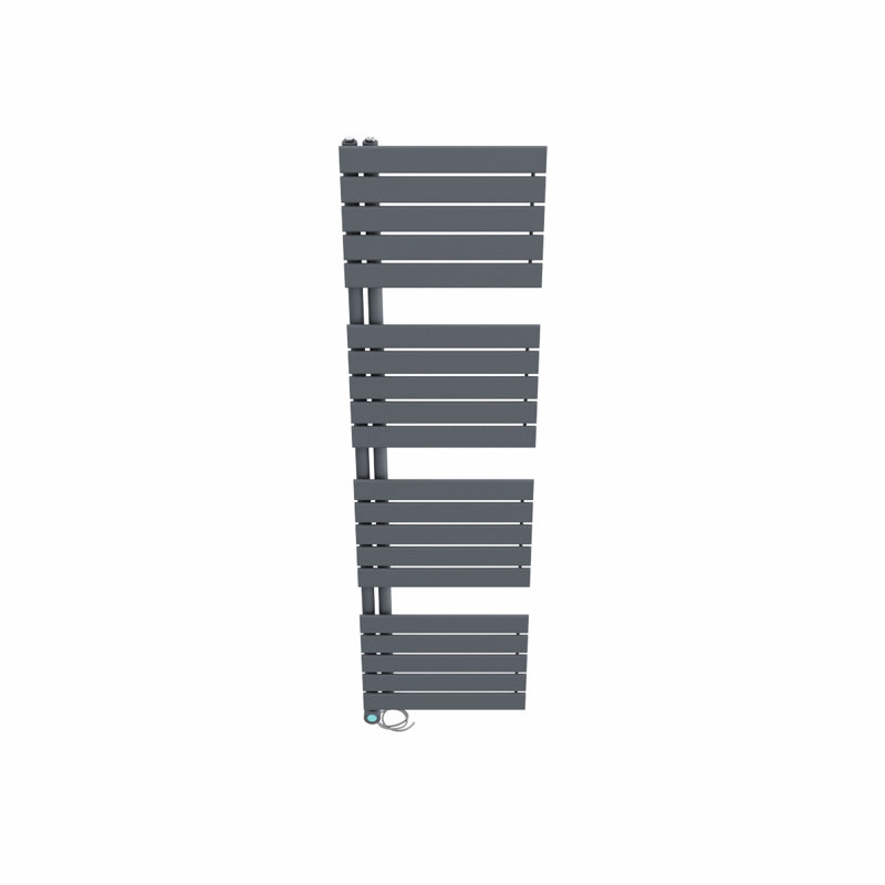 Rinya Designer Towel Rail Heated Towel Rails, Anthracite, 180cm H x 50cm W x 6.7cm D