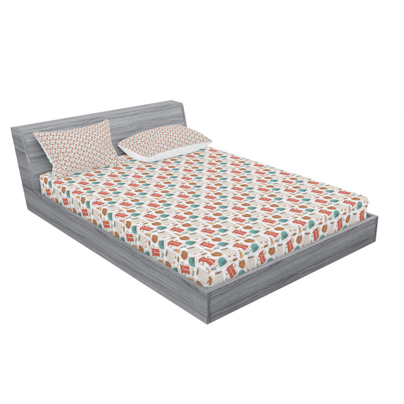 Microfiber Sheet Set, Full Sheet Set with Fitted Sheet, Baseball
