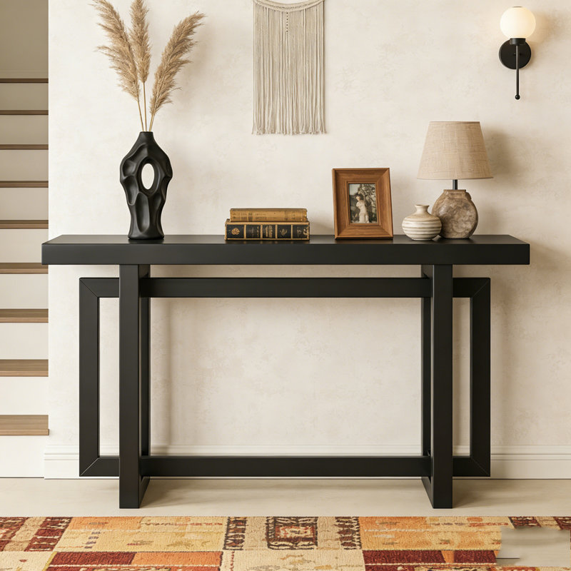 59.1'' Painted Entryway Table Console Table, Black