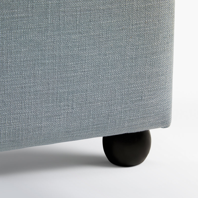 Lit en tissu d'ameublement Glenside, Grand, Lin performance bleu clair