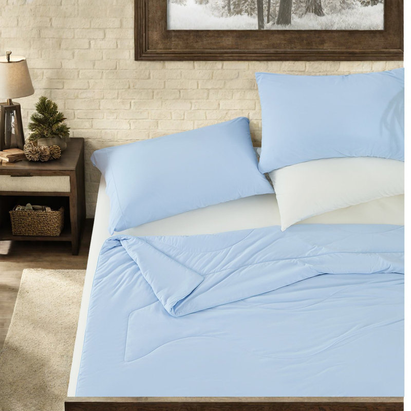 Cooling Bedding Sets Nylon 90x90 Comforter, Modern Ice Blue For Home