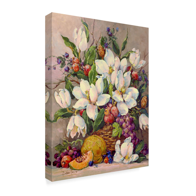 Fruit and Magnolias by Barbara Mock - Print on Canvas, 24" H x 18" W x 2" D