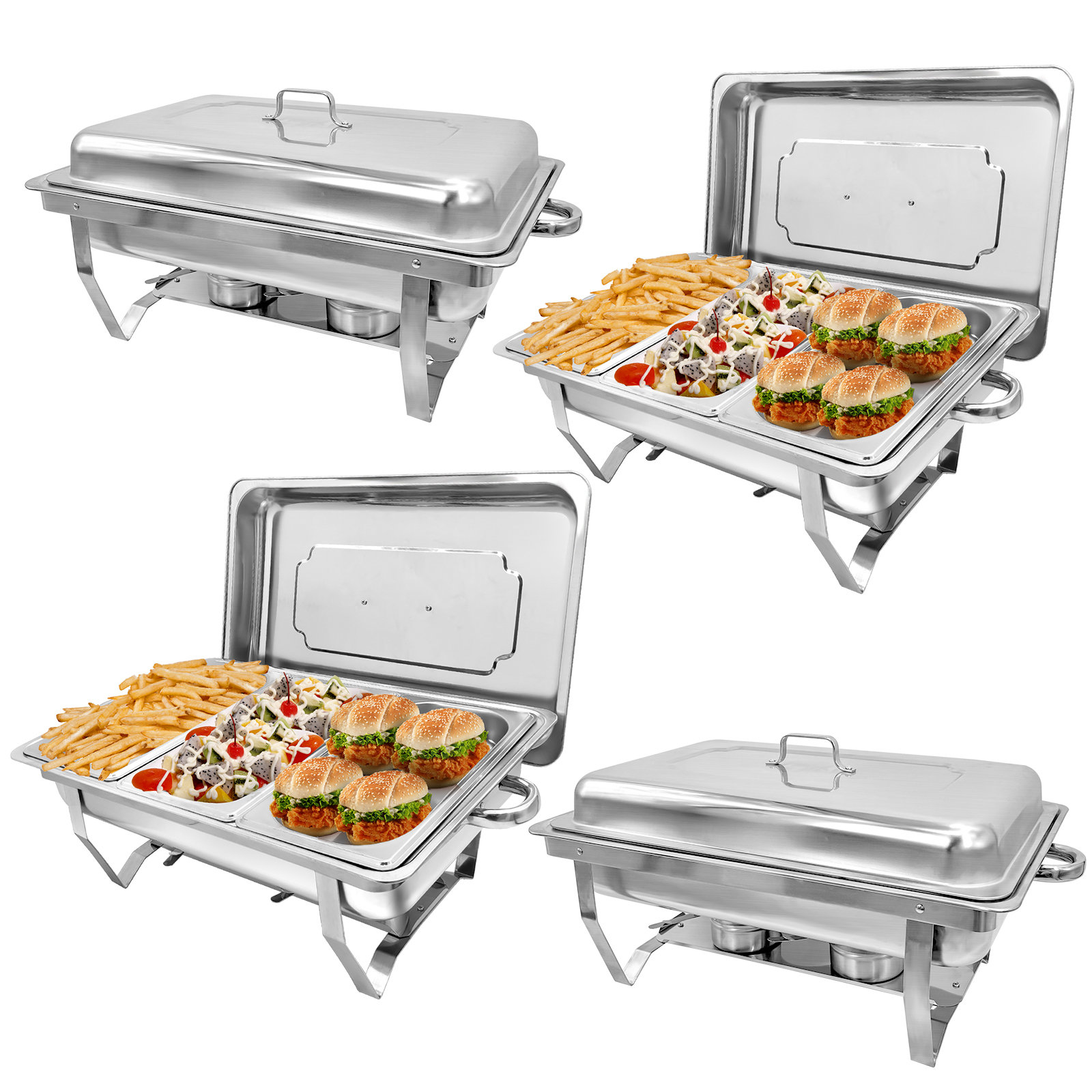 Tramontina Pro-Line 80205/520DS Chafing Dish Da 9 Quarti (8,5 Litri) In Acciaio Inox, Certificato NSF, Made In Brazil, Ideale Per Catering E Buffet