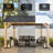 13 Ft. X 15 Ft. Solid Wood Hardtop Gazebo With Galvanized Steel Roof And Ceiling Hook