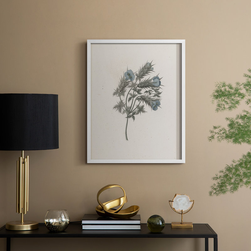 Impression florale vintage encadrée CCXI - bois massif, H 11 po x l 9 po, White