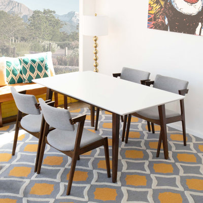 Towler 4 - Person Solid Wood Top Four Leg Base Dining Set