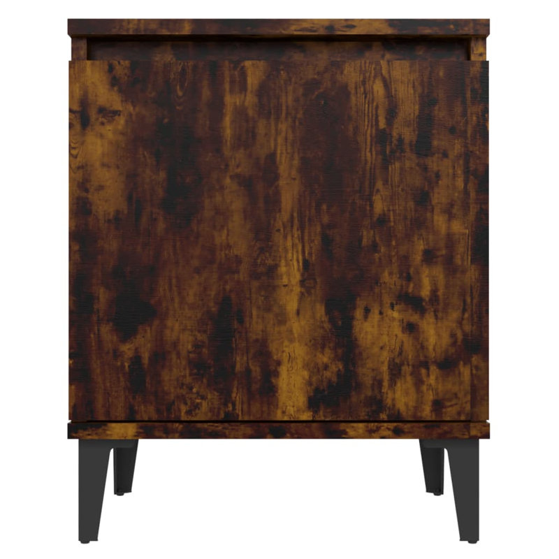 40cm W Manufactured Wood Bedside Table, Smoked Oak, No