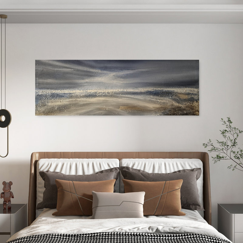 Art mural abstrait contemporain Moody, H 20 po x l 60 po