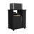 Lower Microwave Pantry 29" H, Single Door Cabinet, One Open Shelf, Three Side Shelves, Black-1275294126