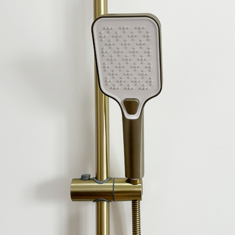 Douche à main avec barre coulissante, Or brossé