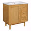 Meuble-lavabo de 30 po avec lavabo en céramique, meuble-lavabo à 3 tiroirs, 1 grande porte à fermeture douce et armoire de rangement Farmhouse