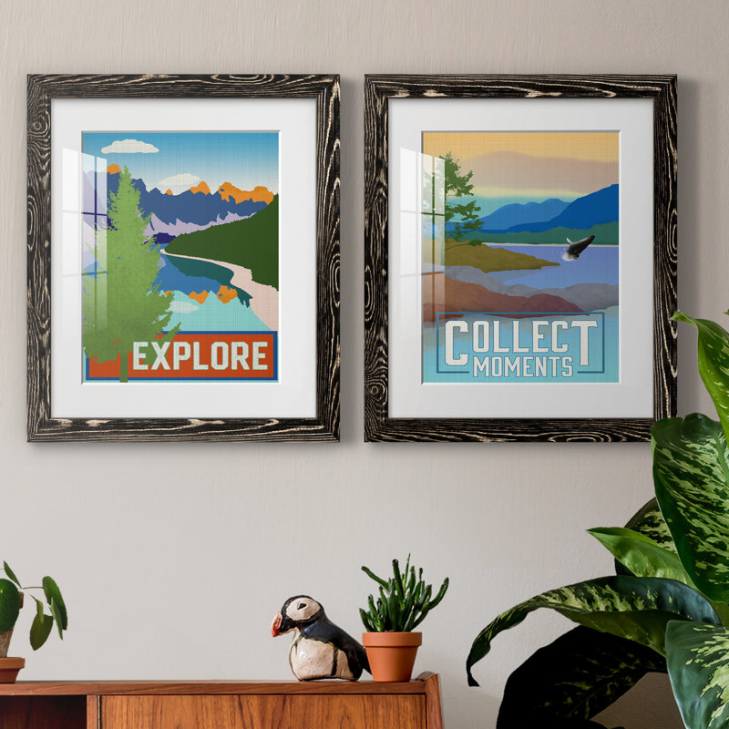 Explore - ensemble d'impressions 2 pièces, H 24 po x l 36 po x P 1,5 po, Blanc, H 31,5 po x l 47 po x P 1,5 po