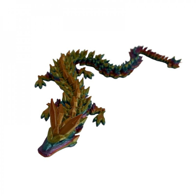 3D Printed Dragon With Gold Ears Figurine