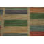 Tapis rayé en laine tissé à la main 6 x 9
