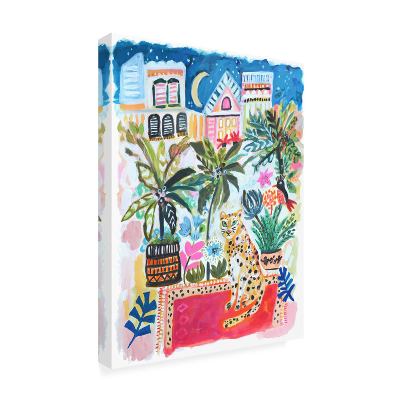 Bungalow Bungalow Rose Karen Fields Cheetah In The City II, art mural sur toile WAG37603, H 32 po x l 24 po