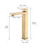 Robinet de salle de bain contemporain en or - Robinet à cartouche et robinet de lavabo brossé de luxe en céramique