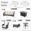 Mobilier de patio extérieur 7 pièces avec foyer, ensemble de conversation d'extérieur en osier 7 personnes Pe toutes saisons, chaises berçantes pivotantes pour terrasse, piscine, terrasse-618113930