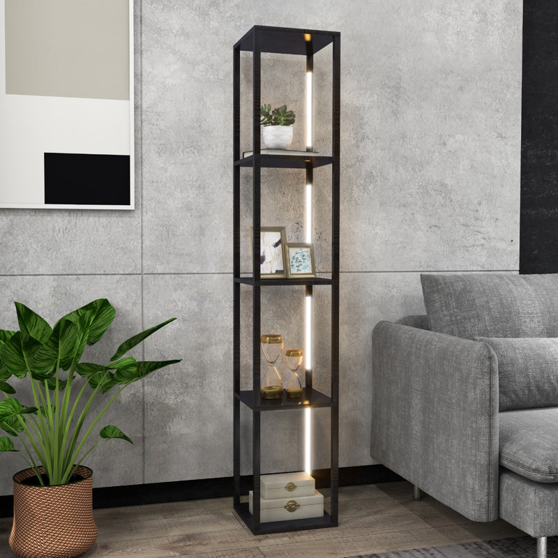 Bryndle 163cm Black LED Tray Table Floor Lamp