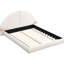 Grand lit arqué unique et grand beige - Boucl luxueux, touche confortable, conception sur pied, s'adapte au design de la chambre à coucher avec petite table, tissu Boucl, pour 800 lb, décor nordique contemporain idéal