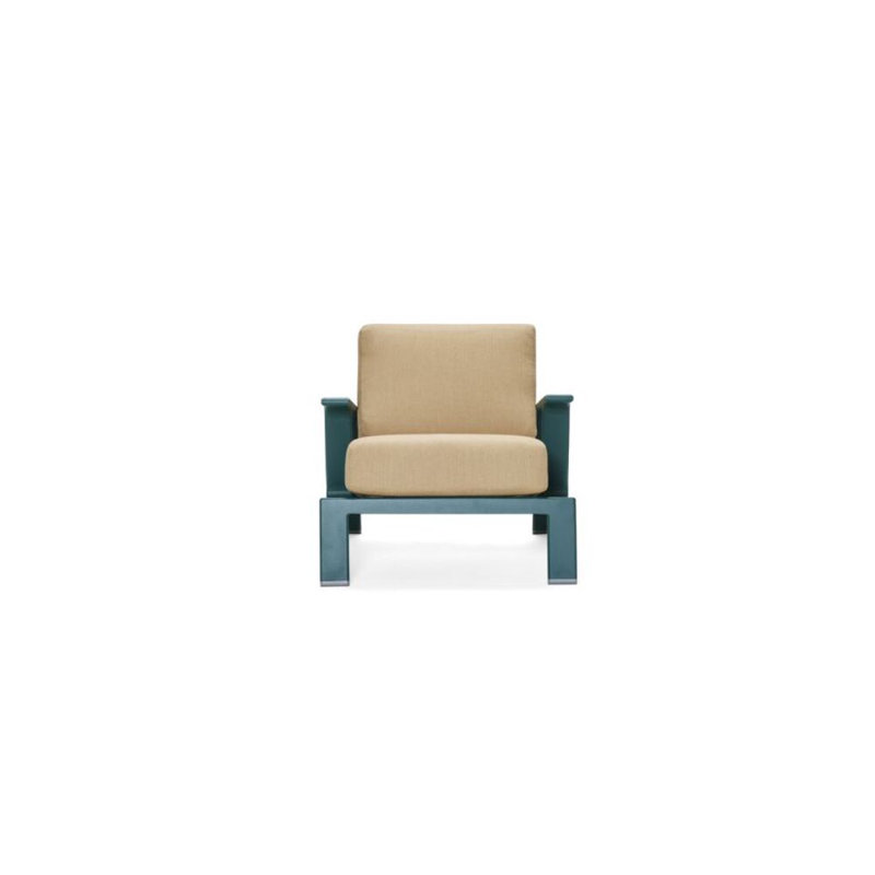 Elevation Outdoor Lounge Chair, Denver Scarlett Sunbrella®, Chestnut Brown