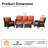 5 - Person Outdoor Conversation Set, Wicker Patio Sofa & Chair Set with Cushions-386762219