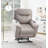 Chriki Light Gray Polished Microfiber Power Motion Recliner With Lift-2111670268