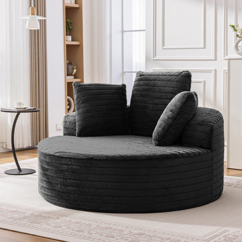 Canapé-lit rond 59 po moderne avec design rembourré, aucun assemblage requis, Vert