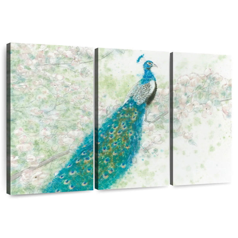 Spring Peacock I, 14" H x 23" W