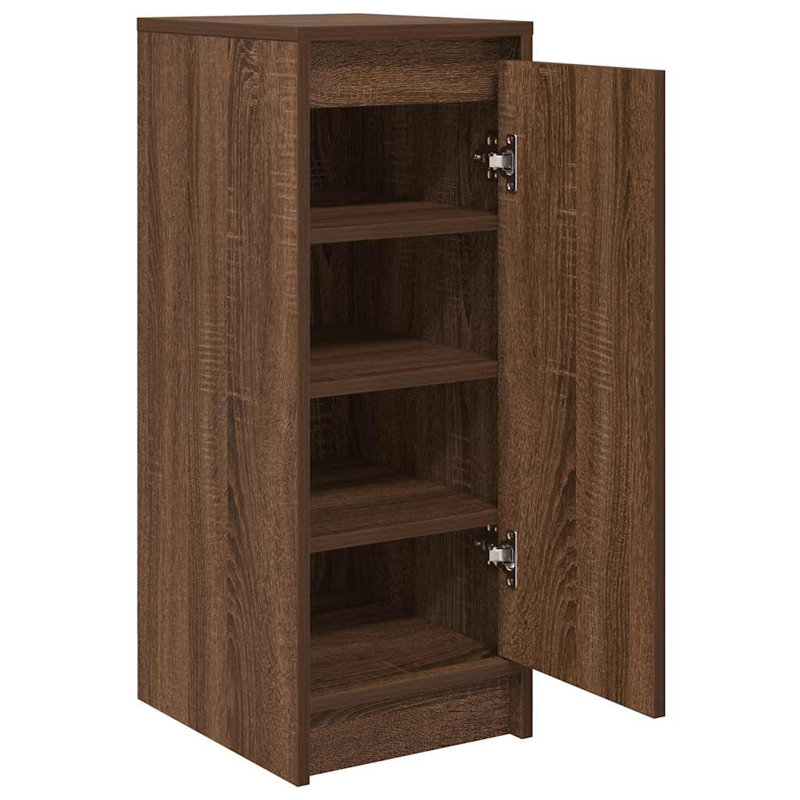 Shoe Cabinet 29.5X34x76 Cm Engineered Wood, Brown Oak