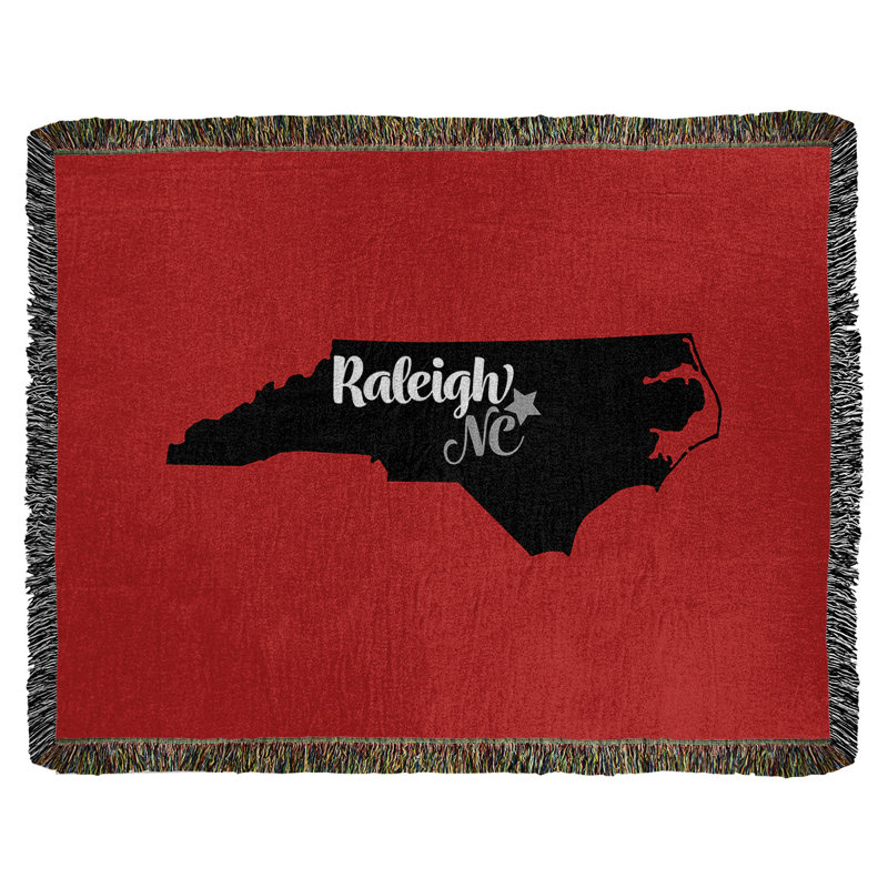 Hand Woven Throw Blanket, 37" x 52", Red/Black