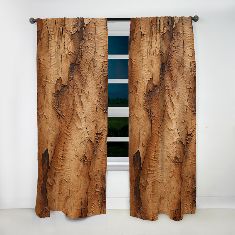 Essence d'écorce d'arbre brun Neenah V - Rideau moderne - Velours obscurcissant - 1 panneau, L 52 po x L 84 po
