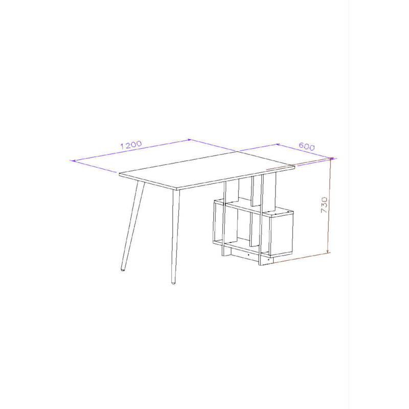 Ingerson Writing Desk, Anthracite/Walnut, Anthracite