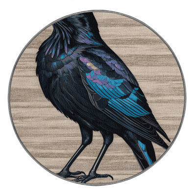 Washable Common Grackle Birds Area Rug