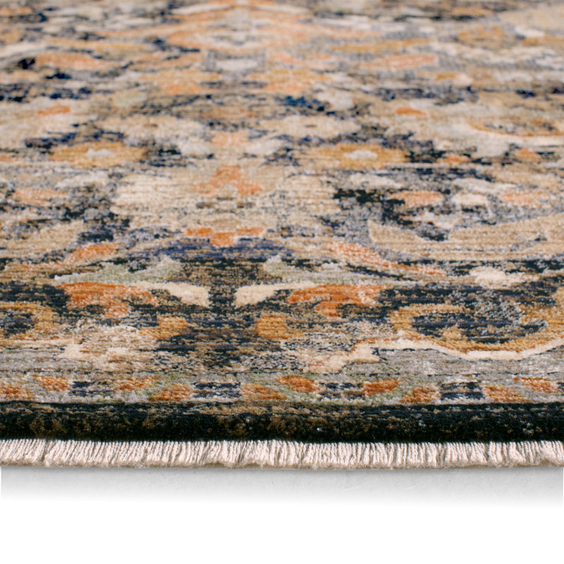 Miko Soft Power-Loomed Oriental Area Rug with Distressed Medallion, Rectangle 8' x 10'6"