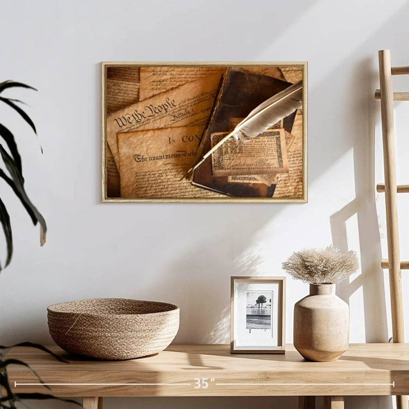 «Quill», Cadre flottant en bois naturel, 19 po x 13 po