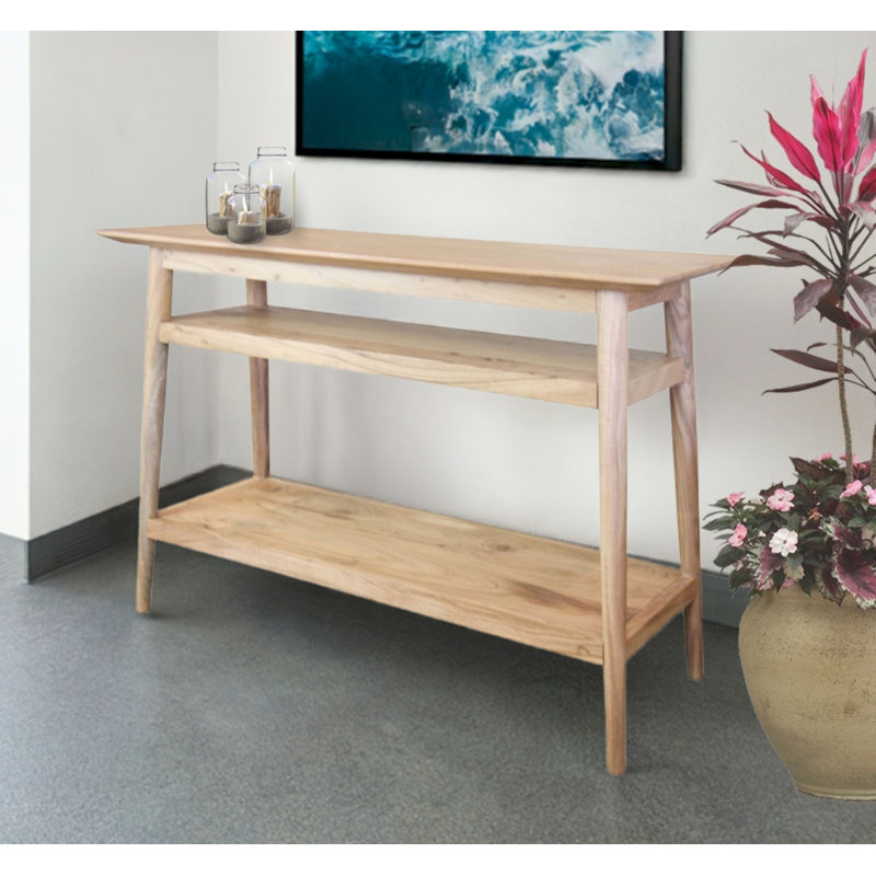 Offerman Camila Solid Acacia Console Table, Natural