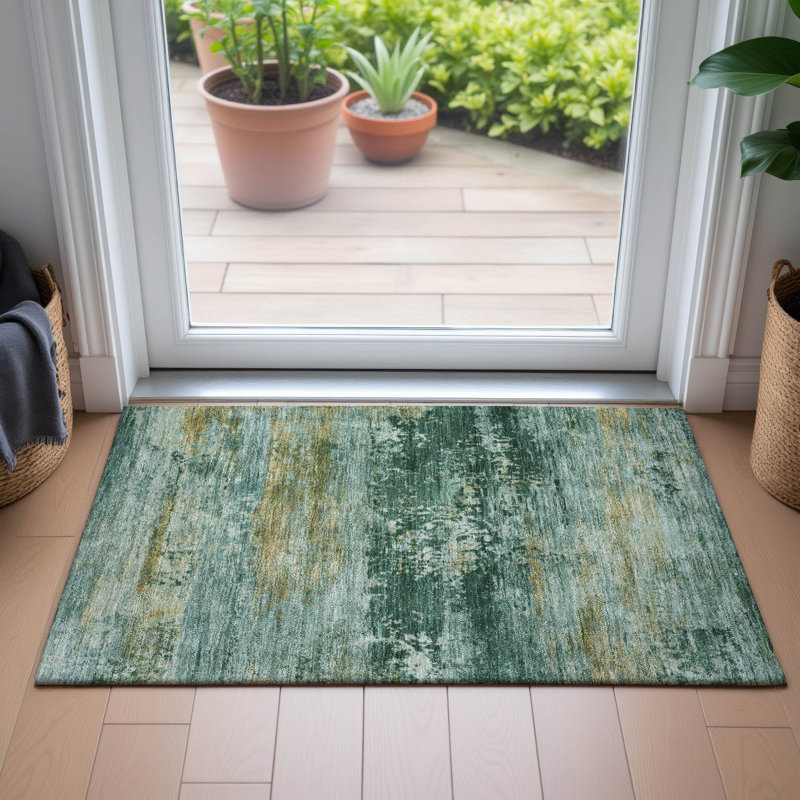 Machine Washable Indoor/Outdoor Meredith ACN2146 Abstract Rug, Rectangle 1'8" x 2'6"