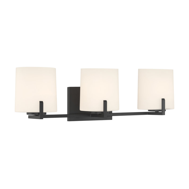 Meuble-lavabo 3 lumières Mirelle, H 7,5 po x l 25 po x P 6 po, Noir, Trois lumières