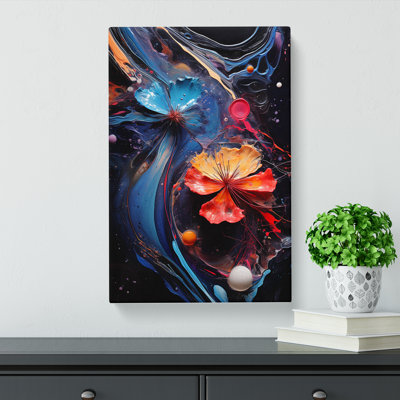 Cosmos Action Painting - No Frame Art Prints - Wrapped Canvas