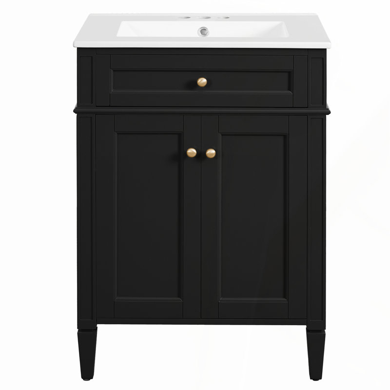 Meuble-lavabo mural de 30 pouces avec portes à fermeture en douceur, fabrication en contreplaqué durable et design moderne
